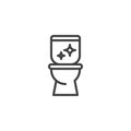 Toilet clean line icon