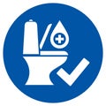 Toilet cleaned and disinfected vector sign