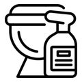Toilet cleaner icon outline vector. Brush mop unclean