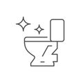 Toilet cleaning line outline icon