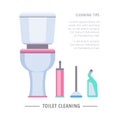 Toilet cleaning supplies vector set