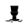 Toilet clogged icon, Leakage canalization sign
