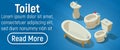 Toilet concept banner, isometric style