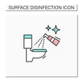 Toilet disinfection color icon