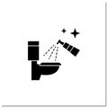Toilet disinfection glyph icon