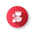 Toilet disinfection red flat design long shadow glyph icon
