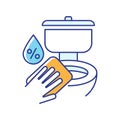 Toilet disinfection RGB color icon