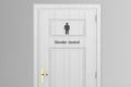 Toilet door for gender neutral