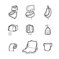 Toilet drawing icons set1