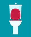 Toilet flat vector illustration