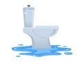 toilet flood. puddle in the bathroom. Royalty Free Stock Photo