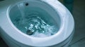 Toilet, Flushing Water, close up. Generative Ai Royalty Free Stock Photo