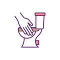 Toilet hygiene RGB color icon