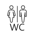 WC icon ,toilet sign, women and men icon Royalty Free Stock Photo