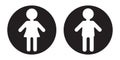 toilet icon or logo WC symbols, toilet sign Bathroom Male and female Gender icon Funny wc door plate symbol isolated Royalty Free Stock Photo