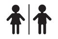 toilet icon or logo WC symbols, toilet sign Bathroom Male and female Gender icon Funny wc door plate symbol isolated Royalty Free Stock Photo