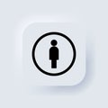 Toilet icon. Male bathroom sign. Neumorphic UI UX white user interface web button. Neumorphism. Vector EPS 10