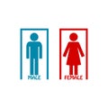 Toilet icon. Male and female bathroom sign isolated on white background Royalty Free Stock Photo