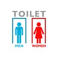 Toilet icon. Male and female bathroom sign isolated on white background Royalty Free Stock Photo