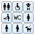 Toilet icon set . People icon Royalty Free Stock Photo