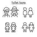 Toilet icon set in thin line style Royalty Free Stock Photo