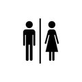 Toilet icon vector isolated on white background. Toilet sign. Man and woman restroom sign vector. Male and female icon Royalty Free Stock Photo