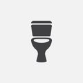 Toilet icon vector, solid color logo illustration, pictogram isolated on white.