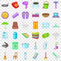 Toilet icons set, cartoon style Royalty Free Stock Photo