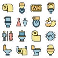 Toilet icons vector flat Royalty Free Stock Photo