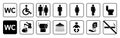 Toilet icons set, toilet signs, WC signs collection, restroom Ã¢â¬â vector Royalty Free Stock Photo