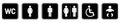 Toilet icons set. Women, men, baby and disabled human symbol