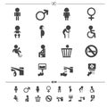 Toilet icons vector Royalty Free Stock Photo