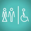 Toilet icons, vector illustration. Royalty Free Stock Photo