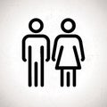 Toilet indicating sign. Vector men and women WC directional signs. Royalty Free Stock Photo