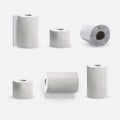 Toilet and kitchen towel roll paper mockup set