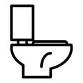 Toilet line icon. WC vector illustration isolated on white. Restroom outline style design, designed for web and app. Eps