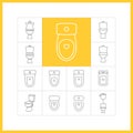 Toilet linear icons Royalty Free Stock Photo