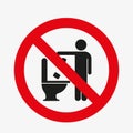 Toilet litter sign. No toilet littering sign Royalty Free Stock Photo