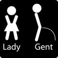 Toilet logo lady and gent in