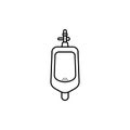 Toilet men urinal outline icon.