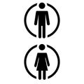 Toilet Men and Women Vector Icon. female illustration symbol. wc sign or logo. Royalty Free Stock Photo