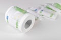 Toilet paper from 100 euro banknotes on whithe background Royalty Free Stock Photo