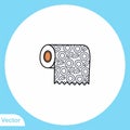 Toilet paper flat vector icon sign symbol Royalty Free Stock Photo