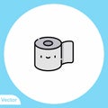 Toilet paper flat vector icon sign symbol Royalty Free Stock Photo