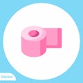 Toilet paper flat vector icon sign symbol Royalty Free Stock Photo