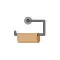 Toilet paper holder with empty tube. Simple vector illustration