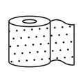 The toilet paper icon. Outlines of a roll of paper for hygienic use.