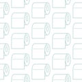 Toilet paper icon seamless pattern vector. Paper rolls background.