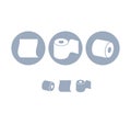 Toilet paper. Icon set