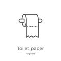 toilet paper icon vector from hygiene collection. Thin line toilet paper outline icon vector illustration. Outline, thin line